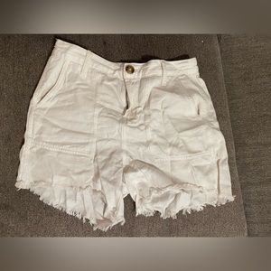 High waisted white shorts